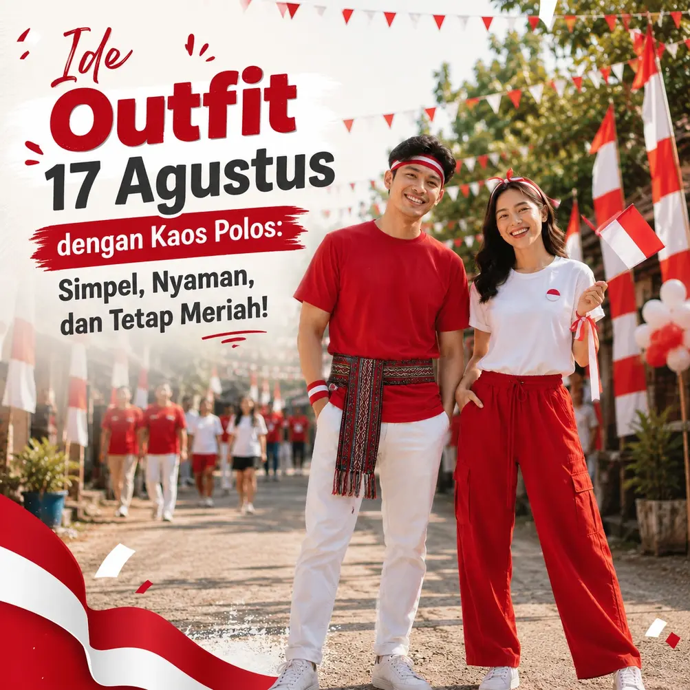 Ide Outfit 17 Agustus dengan Kaos Polos: Simpel, Nyaman, dan Tetap Meriah!