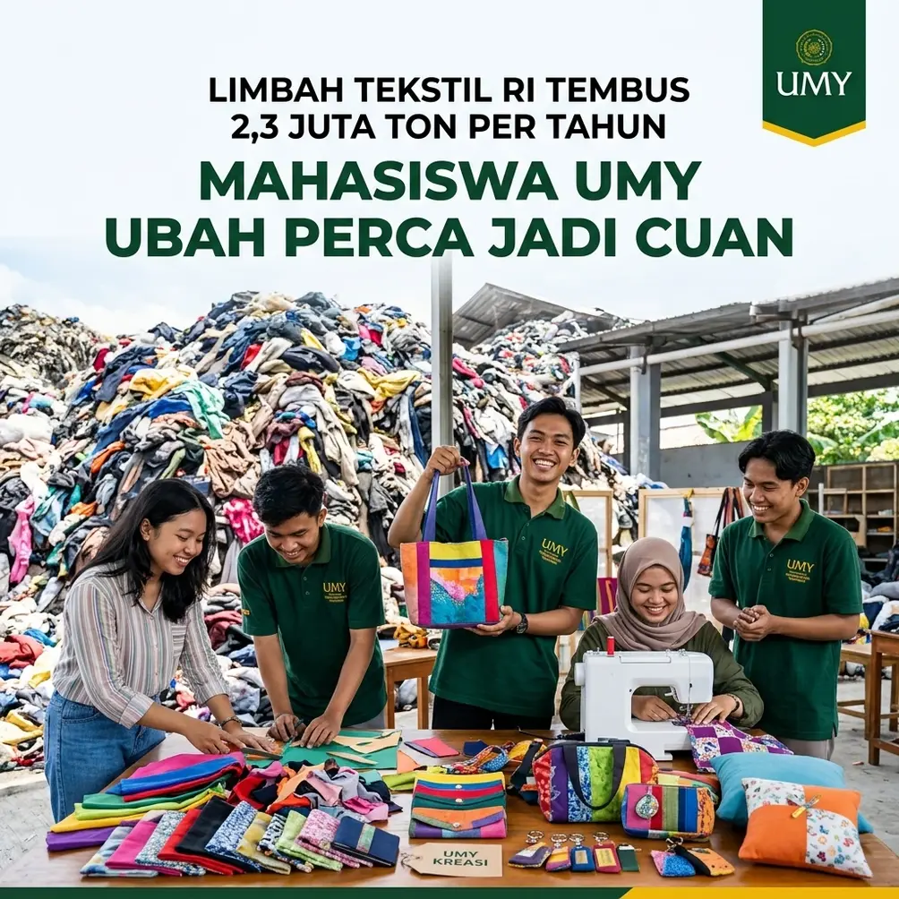 Limbah Tekstil RI Tembus 2,3 Juta Ton per Tahun, Mahasiswa UMY Ubah Perca Jadi Cuan