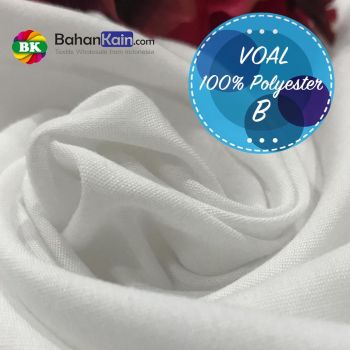 Kain Voal B Putih Optik 100% Polyester - Digital Print Fabric