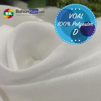 Kain Voal D Putih 100% Polyester (KSM P 22BC) - Digital Print Fabric