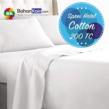 Sprei Hotel Katun 200 Thread Count Putih