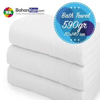 Bath Towel: Handuk Hotel size 70x140 Gramasi 590 Gr Putih