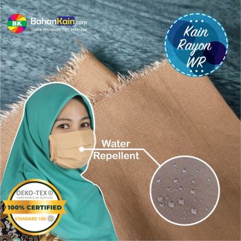 Kain Rayon Water Repellent Warna Coklat