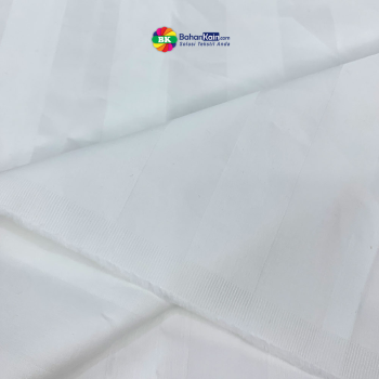 Bahan Sprei Cotton Dobby Stripe 300tc White