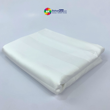 Bahan Sprei Cotton Dobby Stripe 300tc White