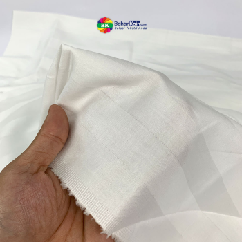 Bahan Sprei Cotton Dobby Stripe 250tc White