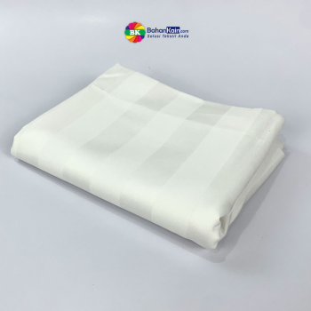 Bahan Sprei Cotton Dobby Stripe 250tc White