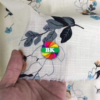 Kain Cotton Slub Motif Bunga