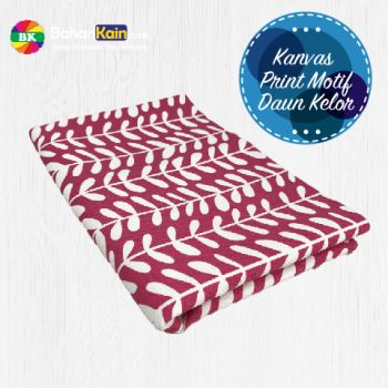 Kain Kanvas Print Motif Daun Kelor