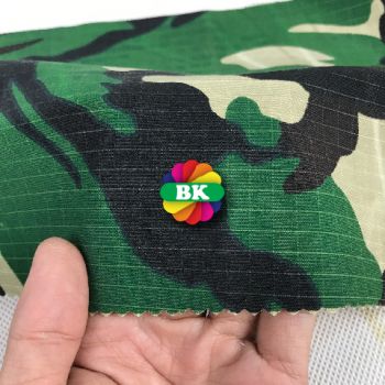 Kain Kanvas Print Motif Doreng Hijau