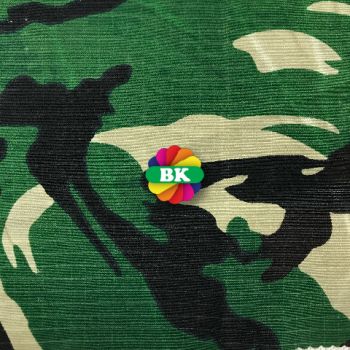 Kain Kanvas Print Motif Doreng Hijau