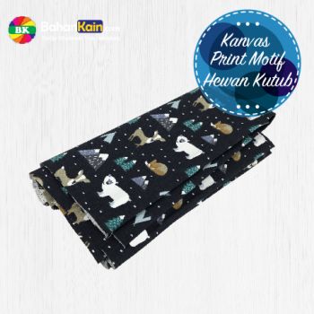 Kain Kanvas Print Motif Hewan Kutub