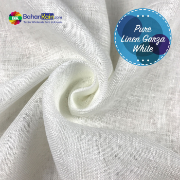 Kain Pure Linen Garza White