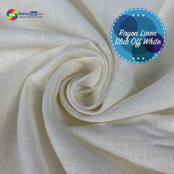 Kain Rayon Linen Slub Off White