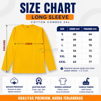 Kaos Cotton Combed 24s Lengan Panjang