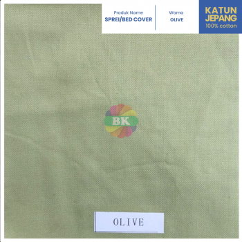 Sprei / Bed Cover Katun Jepang Polos Yellow, Olive, Coral Pink, Blue, Grey, Light grey