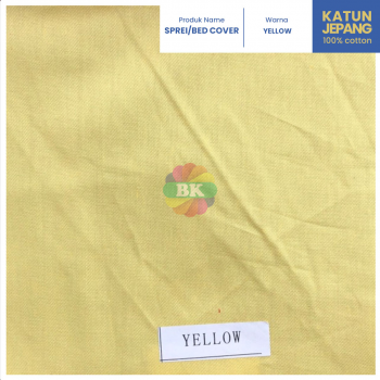 Sprei / Bed Cover Katun Jepang Polos Yellow, Olive, Coral Pink, Blue, Grey, Light grey