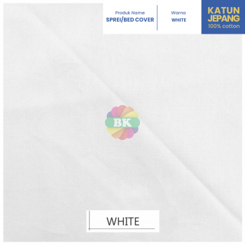 Sprei / Bed Cover Katun Jepang Polos White, Black, Ivory, Red
