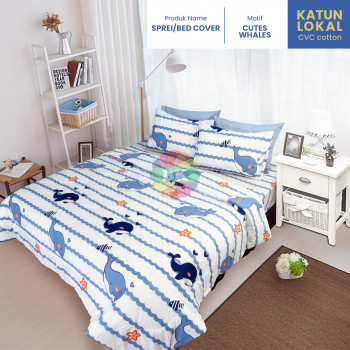 Sprei / bed cover katun lokal motif