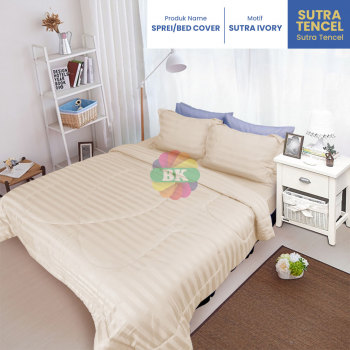Sprei / Bed Cover Sutra Tencel Motif Rishn, levina, forest, divya, carisia, sutra ivory