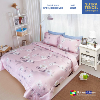 Sprei / Bed Cover Sutra Tencel Motif Jenia, Mash, Turkish, Grey