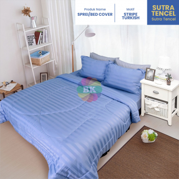 Sprei / Bed Cover Sutra Tencel Motif Jenia, Mash, Turkish, Grey