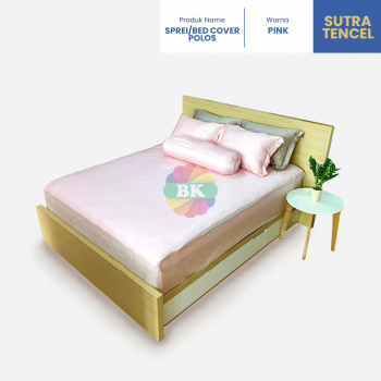 Sprei / Bed Cover Sutra Tencel Polos White, Coffee, Pink, Stucco