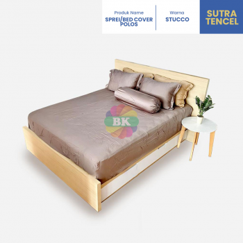 Sprei / Bed Cover Sutra Tencel Polos White, Coffee, Pink, Stucco