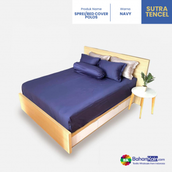 Sprei / Bed Cover Sutra Tencel Polos Navy, Blue, Beaver, Cream