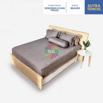 Sprei / Bed Cover Sutra Tencel Polos Navy, Blue, Beaver, Cream