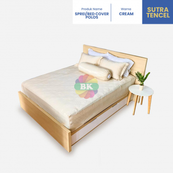 Sprei / Bed Cover Sutra Tencel Polos Navy, Blue, Beaver, Cream