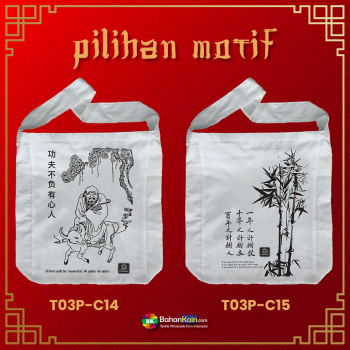 Totebag Kanvas Chinese Wisdom Polyester