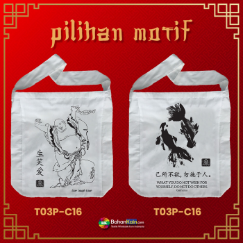 Totebag Kanvas Chinese Wisdom Polyester